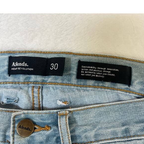 Afends Hemp Revolution Light Wash Straight Leg 90s Jeans sz 30 Organic Cotton - Picture 4 of 10